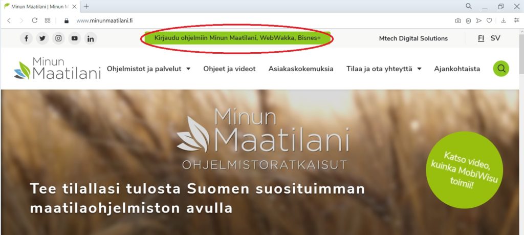 Minun Maatilani kirjautuminen