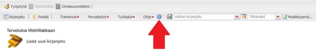 WebWakka -kirjanpito-ohjelman ohjeet löytyvät sovelluksen sisältä.